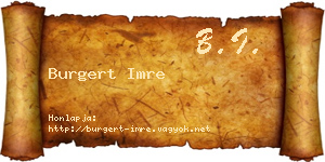 Burgert Imre névjegykártya